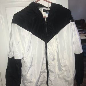Black and white windbreaker